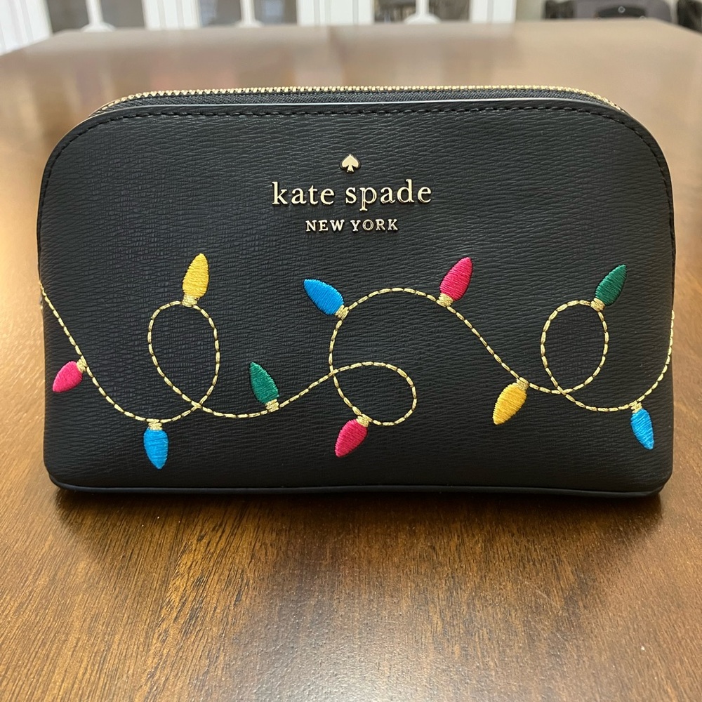 NWOT Kate Spade String Lights Holiday Cosmetic Case Makeup Bag